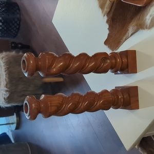 Wooden candlesticks